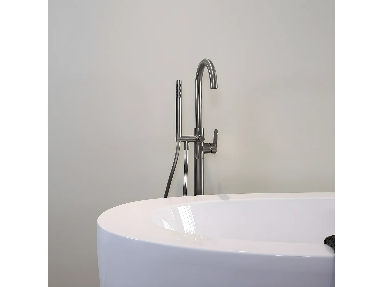 Charme II columna de suelo mecánica para bañera isla gris metálico Essebagno