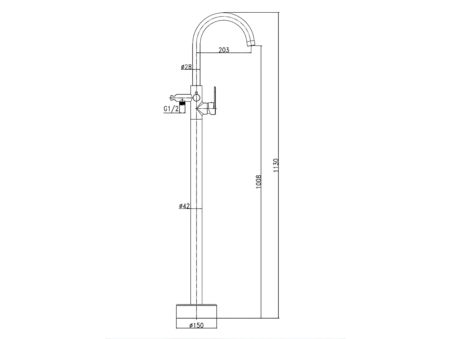Charme II columna de suelo mecánica para bañera isla gris metálico Essebagno