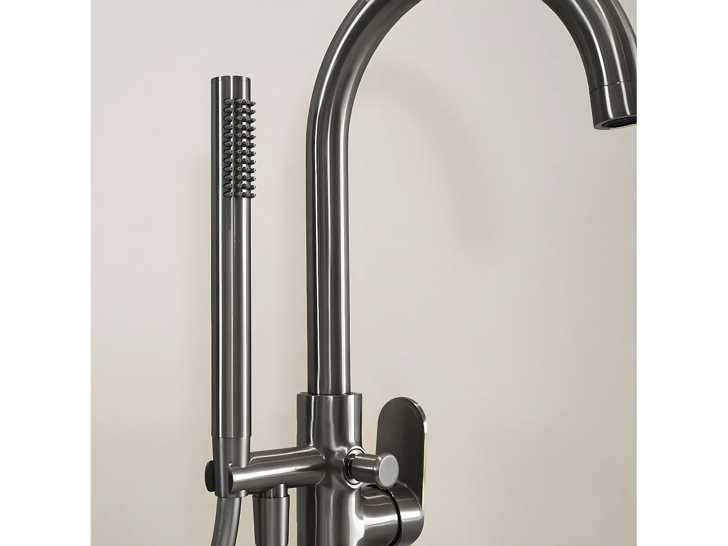 Charme II columna de suelo mecánica para bañera isla gris metálico Essebagno