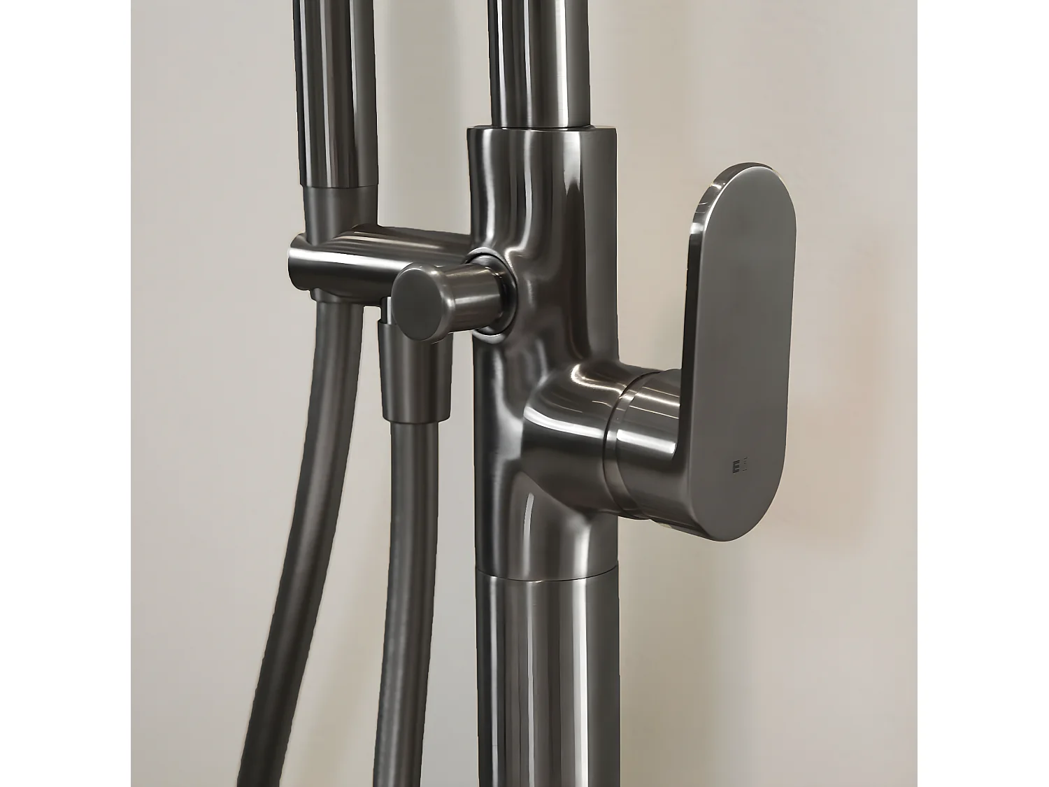 Charme II columna de suelo mecánica para bañera isla gris metálico Essebagno