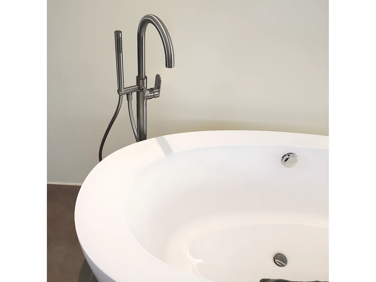 Charme II columna de suelo mecánica para bañera isla gris metálico Essebagno