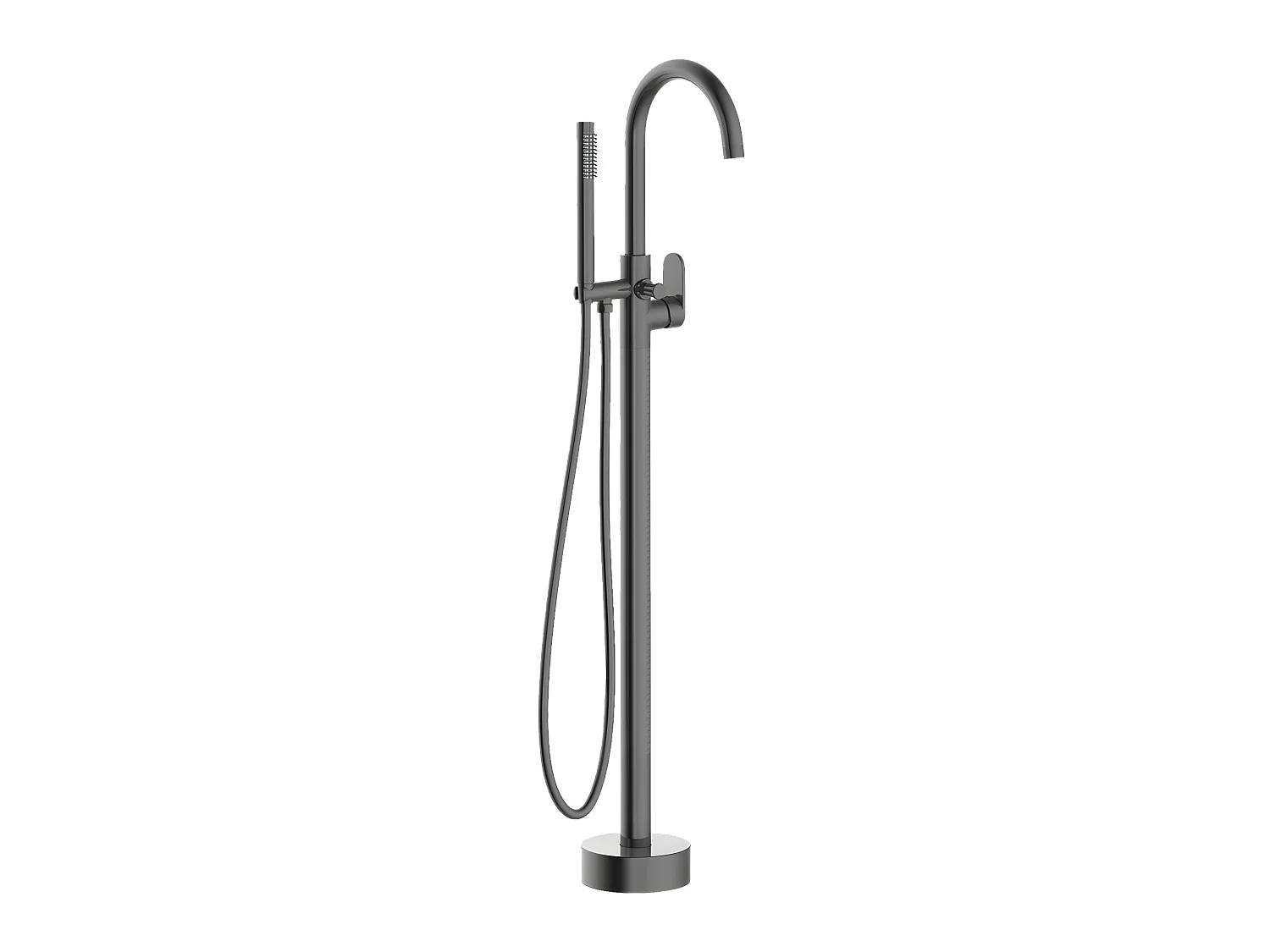 Charme II colonna meccanica a pavimento per vasca ad isola grigio metallico Essebagno