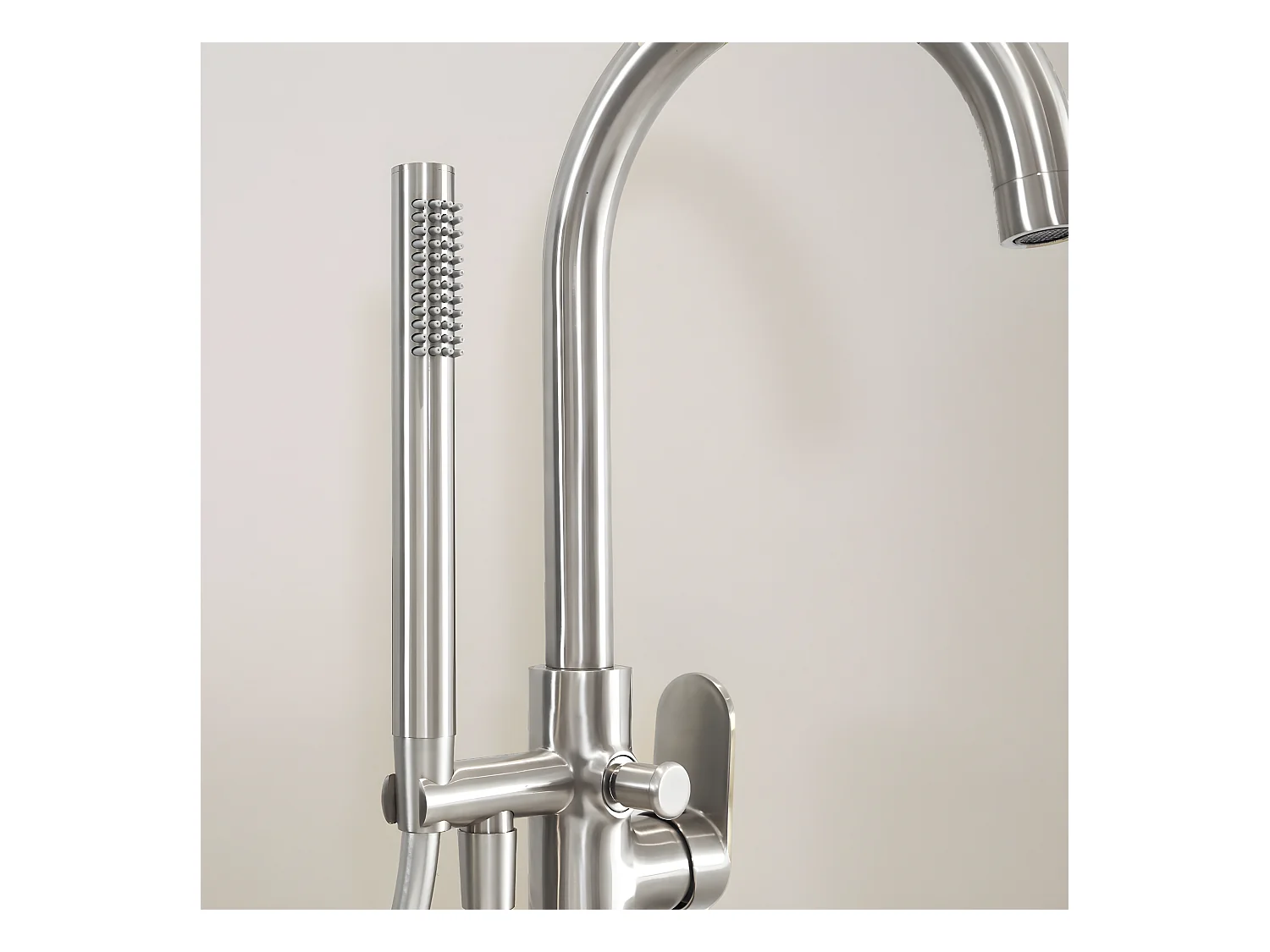 Charme II colonne de sol mécanique façon inox pour baignoire ilot - Essebagno