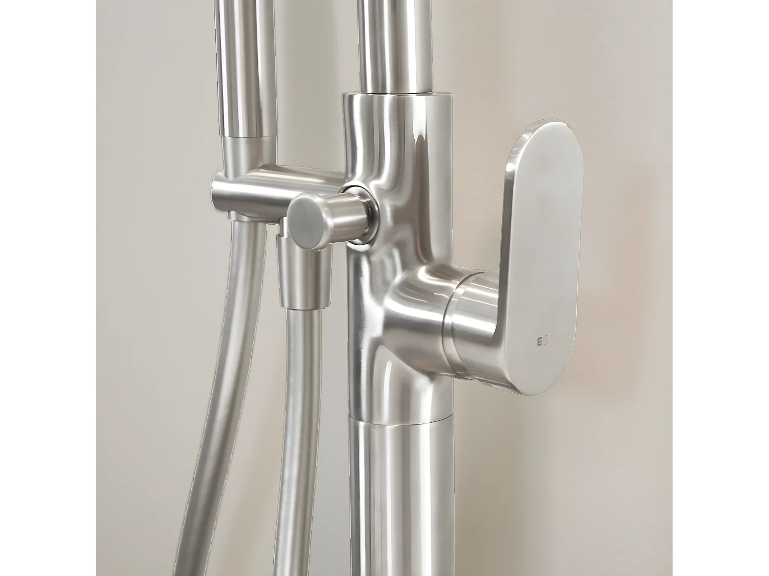 Charme II Mechanische Bodensäule für Sitzbadewanne Edelstahloptik Essebagno