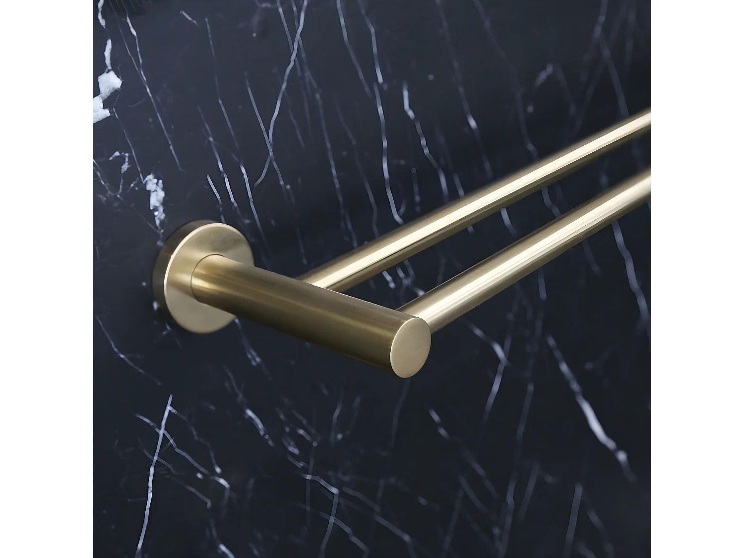 Luisa porte serviettes 2 barres or brossé - Essebagno