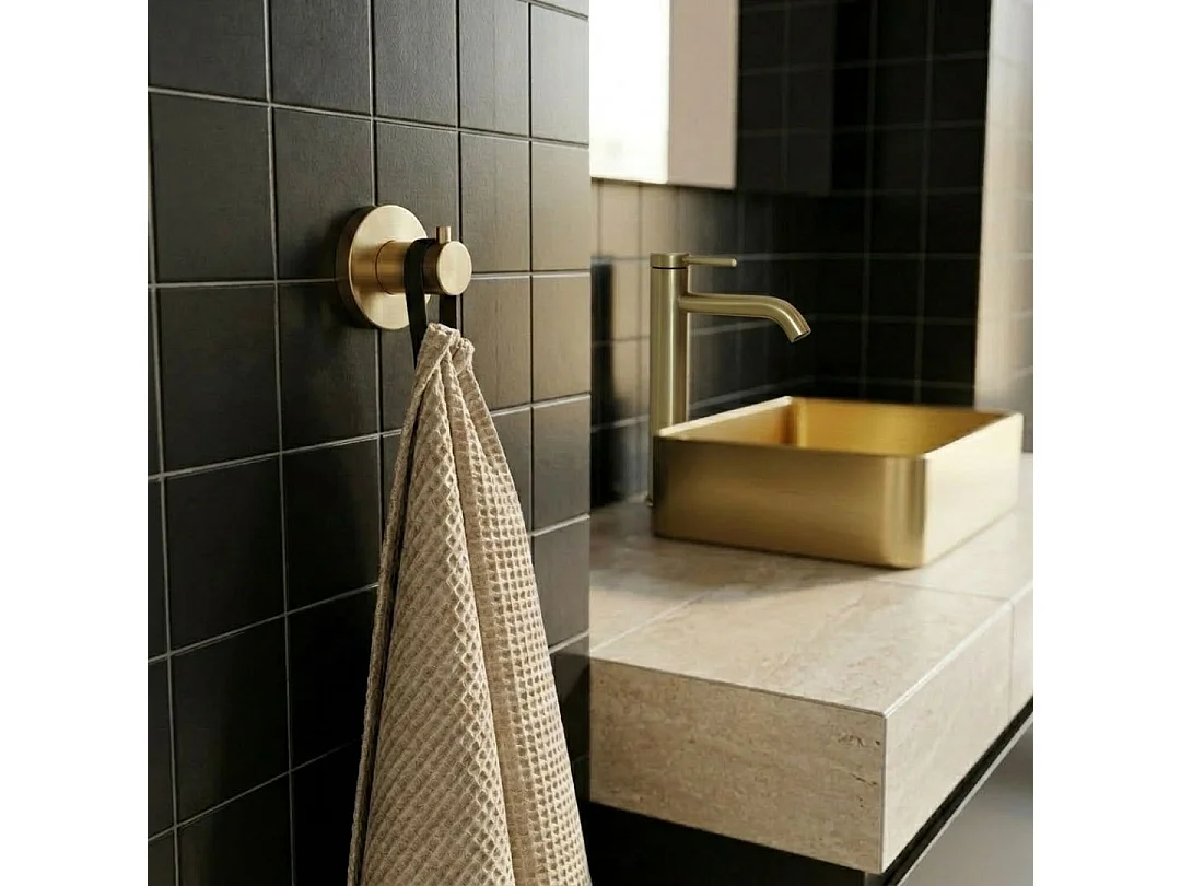 Luisa patère murale en inox or brossé - Essebagno