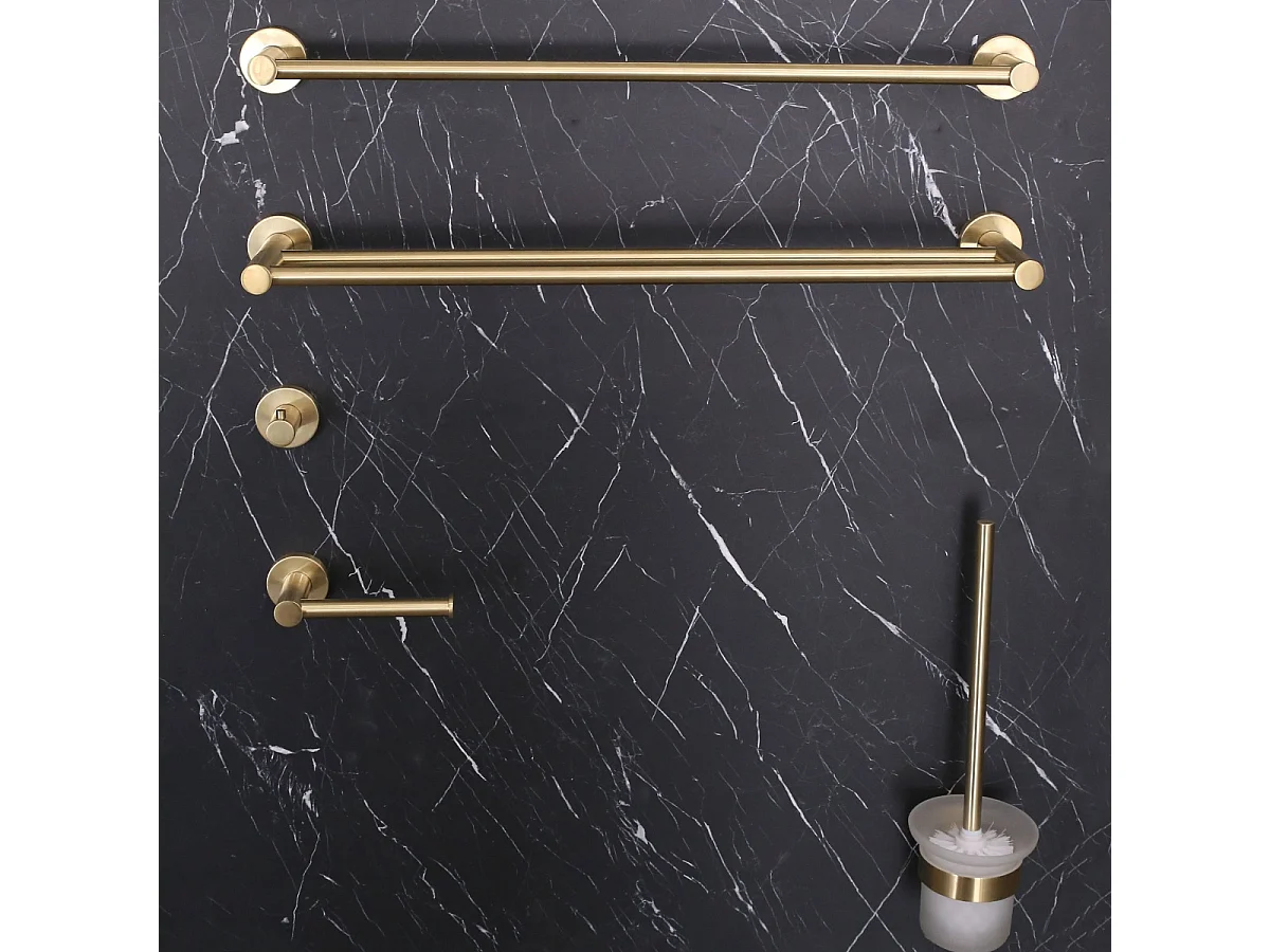 Luisa patère murale en inox or brossé - Essebagno