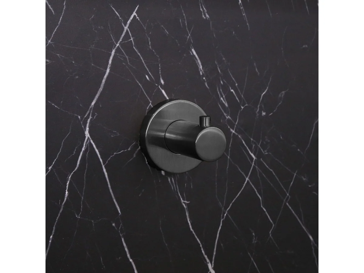 Luisa Wandhaken aus Edelstahl grau metallic Essebagno