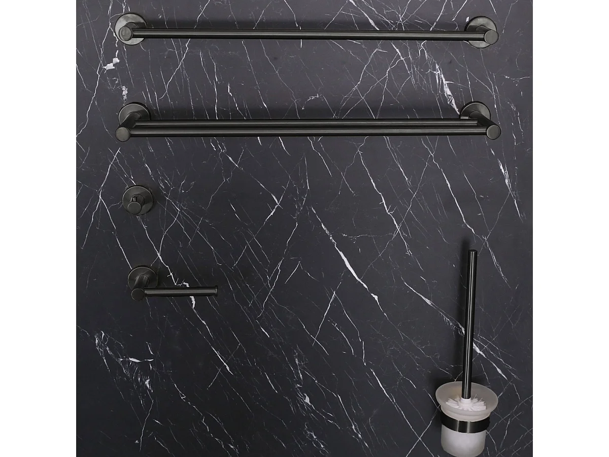 Luisa patère murale en inox gris gun métal - Essebagno