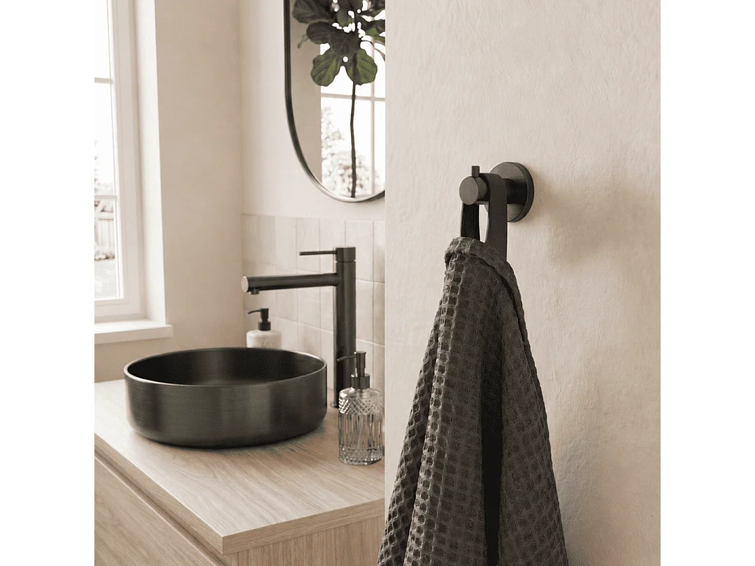 Luisa patère murale en inox gris gun métal - Essebagno
