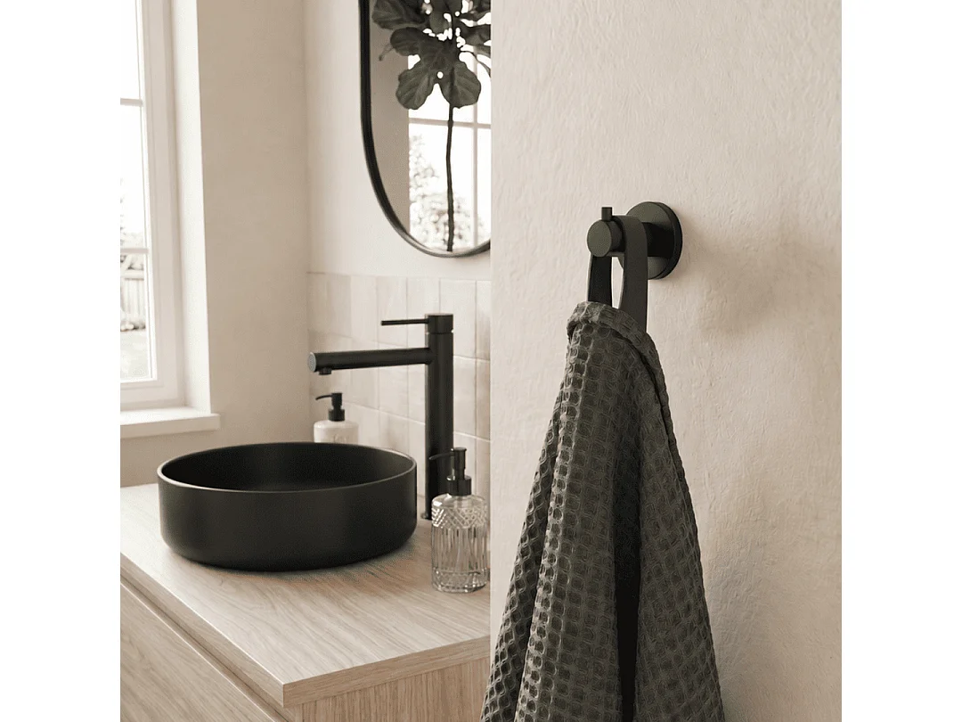 Luisa patère murale en inox noire - Essebagno