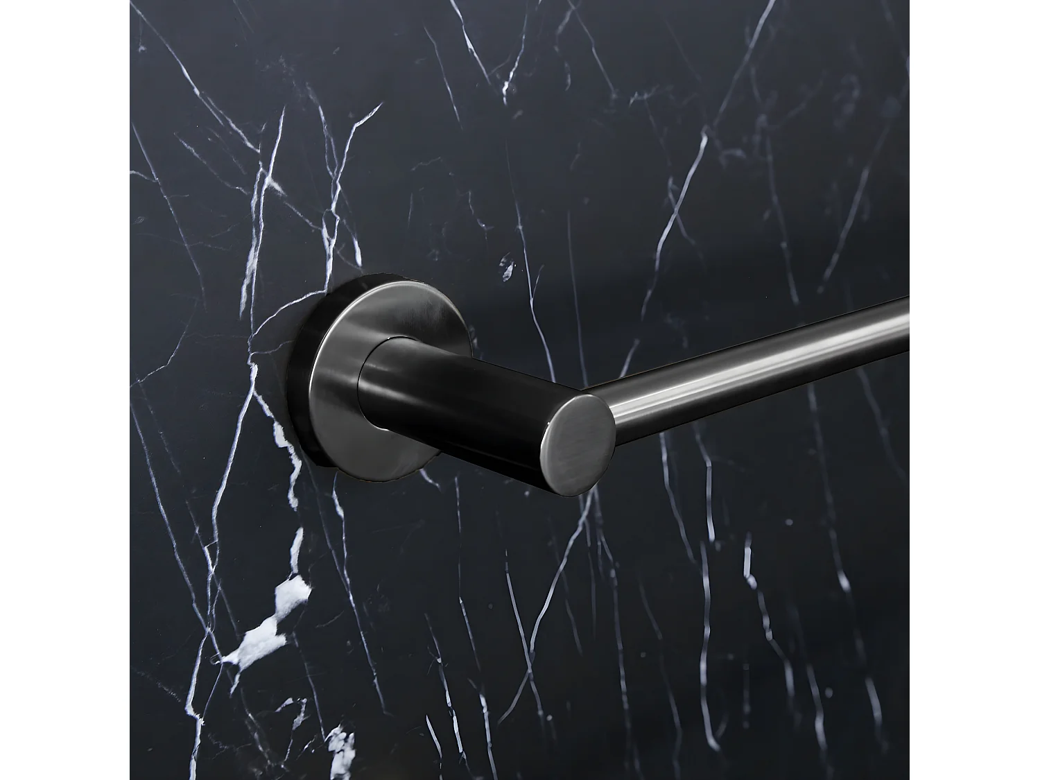 Luisa portasciugamani 1 barra grigio metallico Essebagno