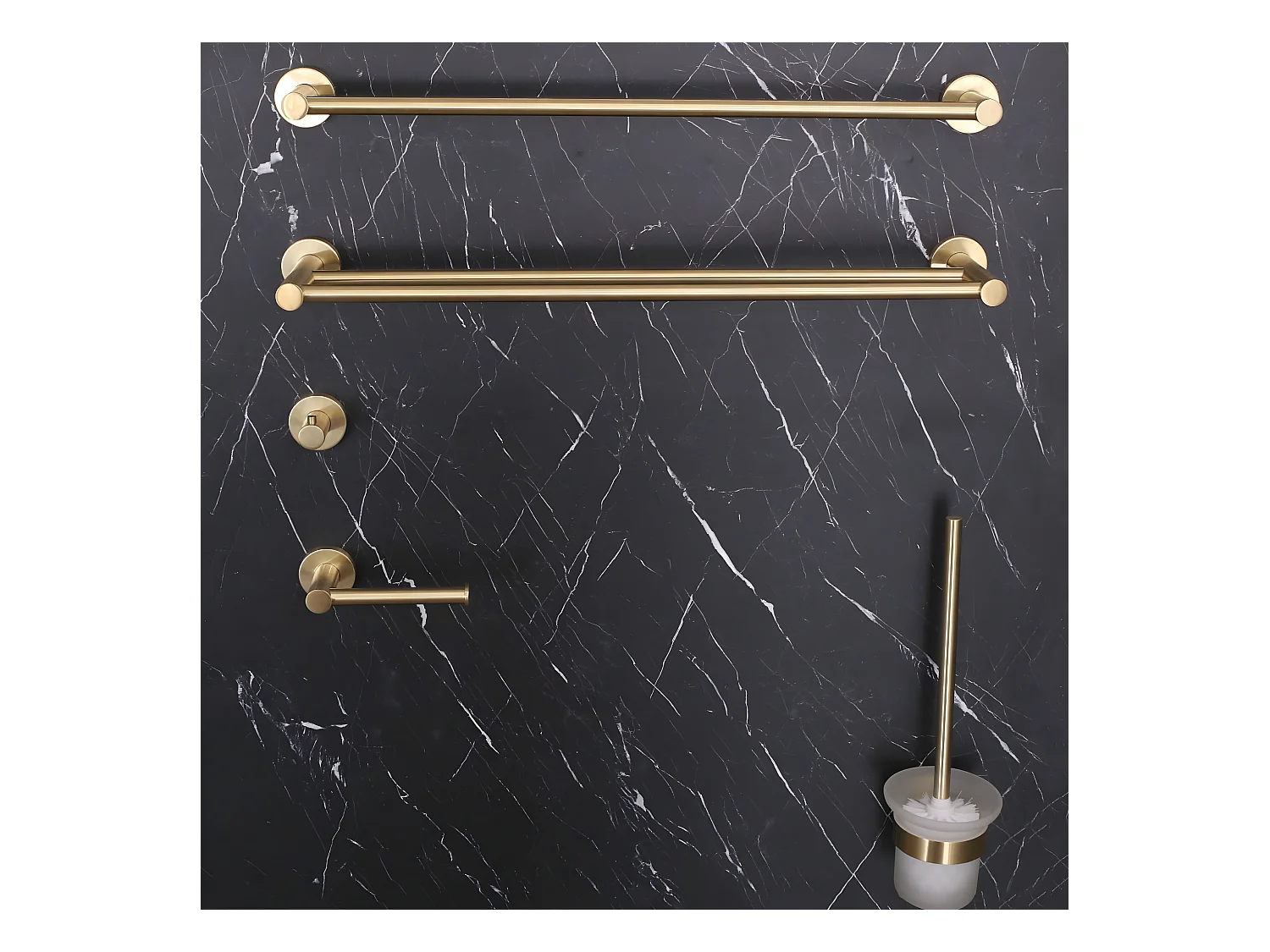 Luisa porte serviettes 1 barre or brossé - Essebagno