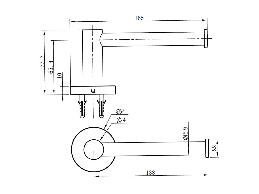 Luisa porte rouleau WC noir - Essebagno