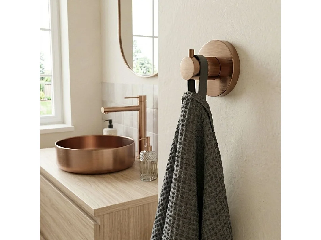 Luisa patère murale en inox cuivre brossé - Essebagno