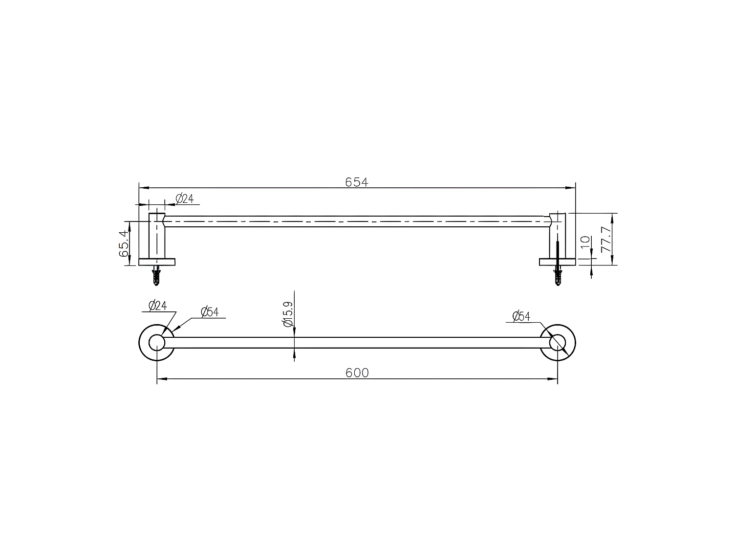Luisa Handtuchhalter 1 Stange Kupfer Essebagno