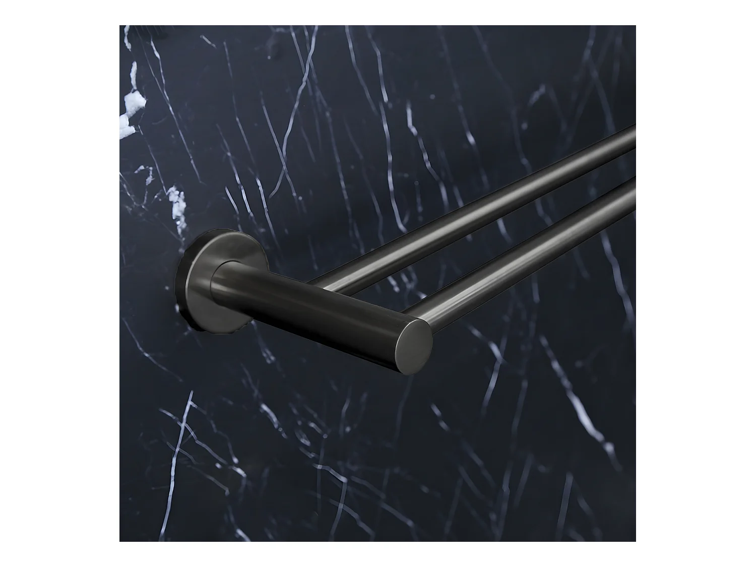 Luisa Handtuchhalter 2 Stangen Edelstahl grau Metall Essebagno