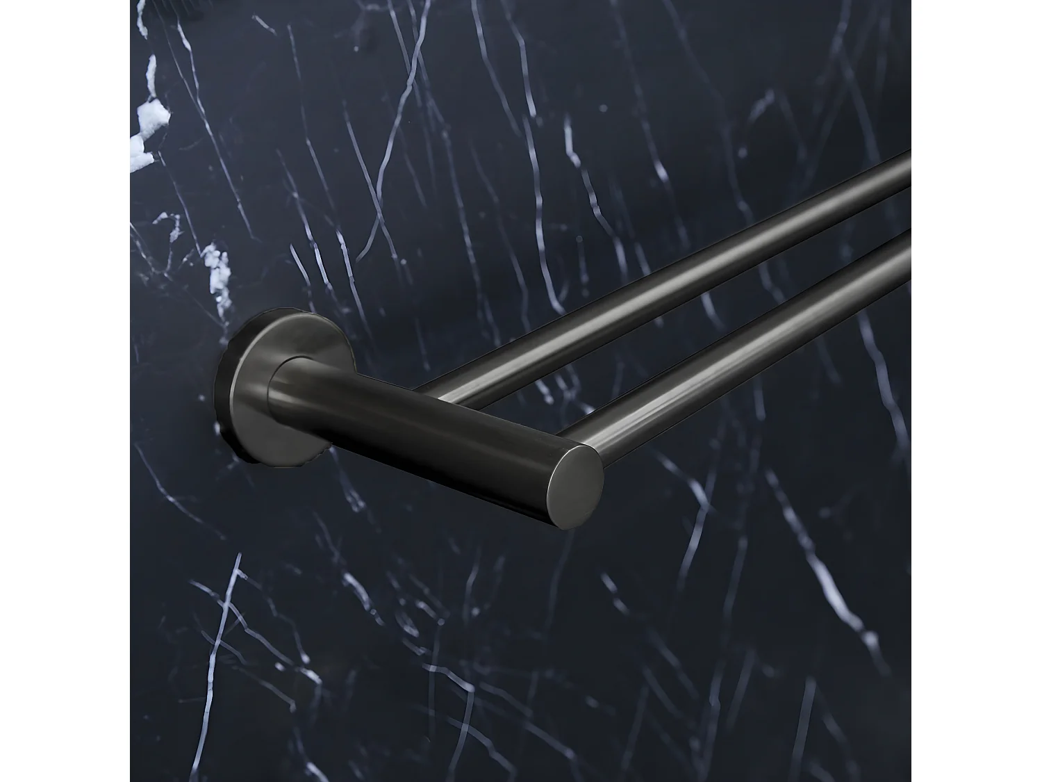 Luisa portasciugamani a 2 barre grigio metallico Essebagno