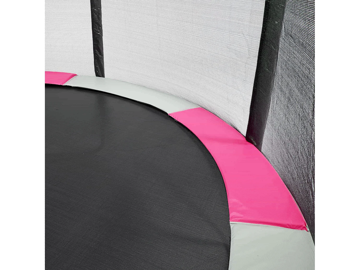 Kangui - Coussin de protection trampoline Ø 430 cm - Rose et Gris