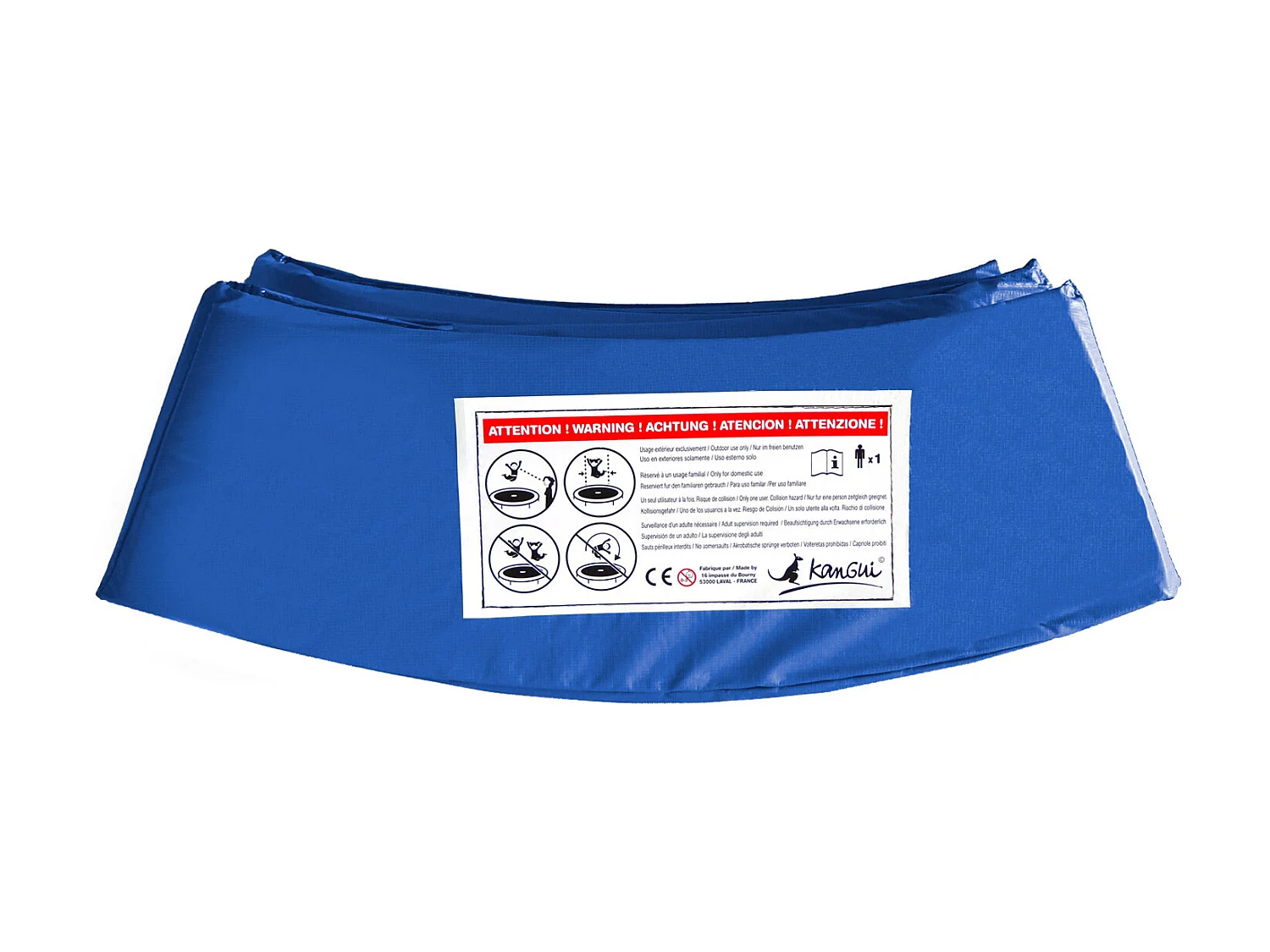 Kangui - Coussin de protection bleu Ø250cm pour trampoline