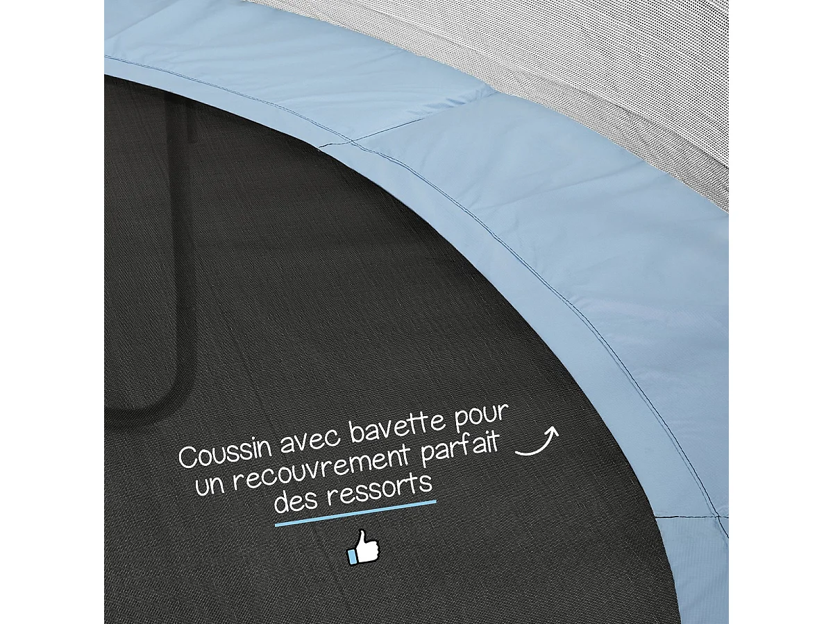 Kangui - Trampoline de jardin 250 cm + filet de sécurité | Normes EU | Montage facile
