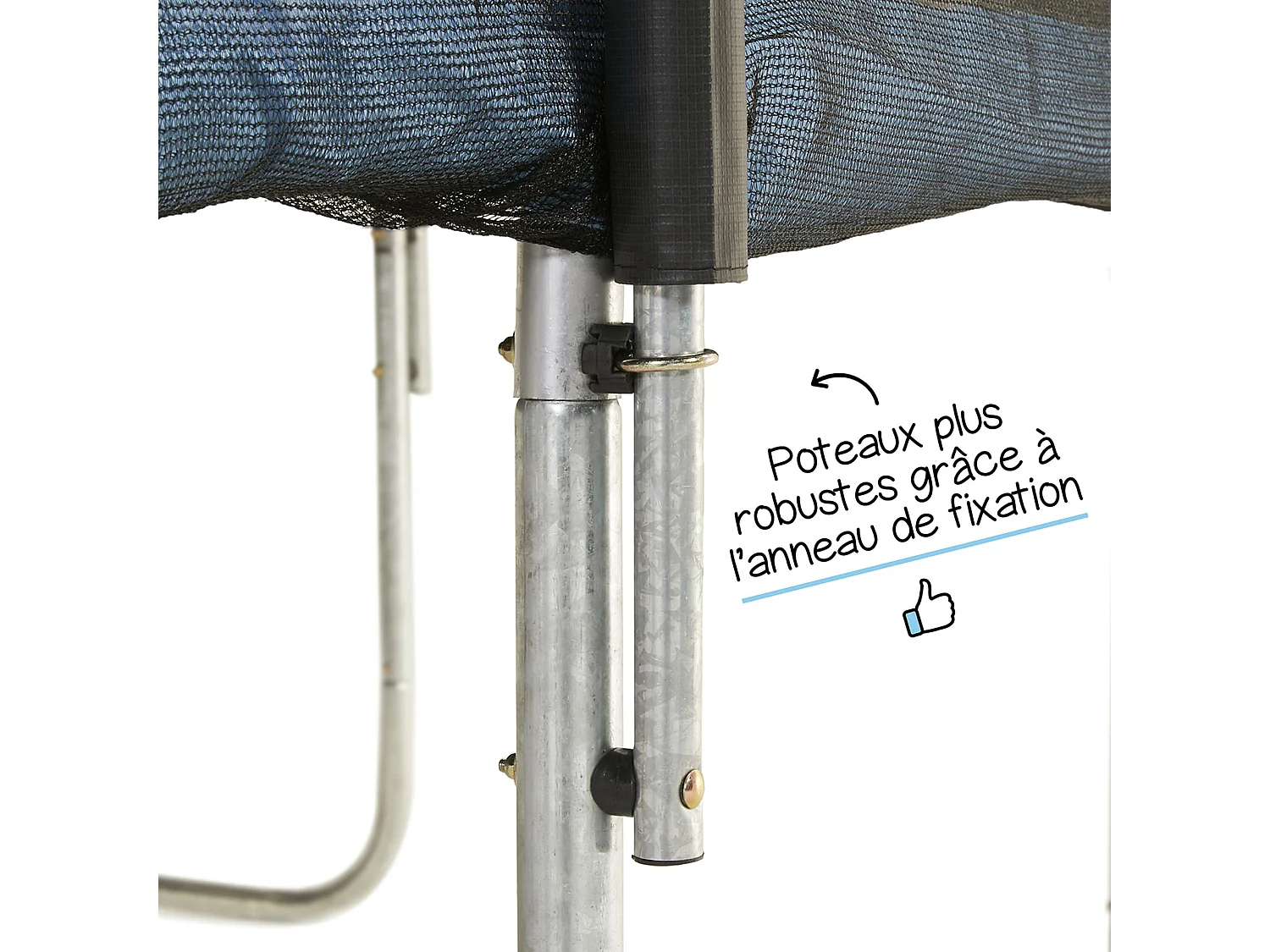 Kangui - Trampoline de jardin 250 cm + filet de sécurité | Normes EU | Montage facile