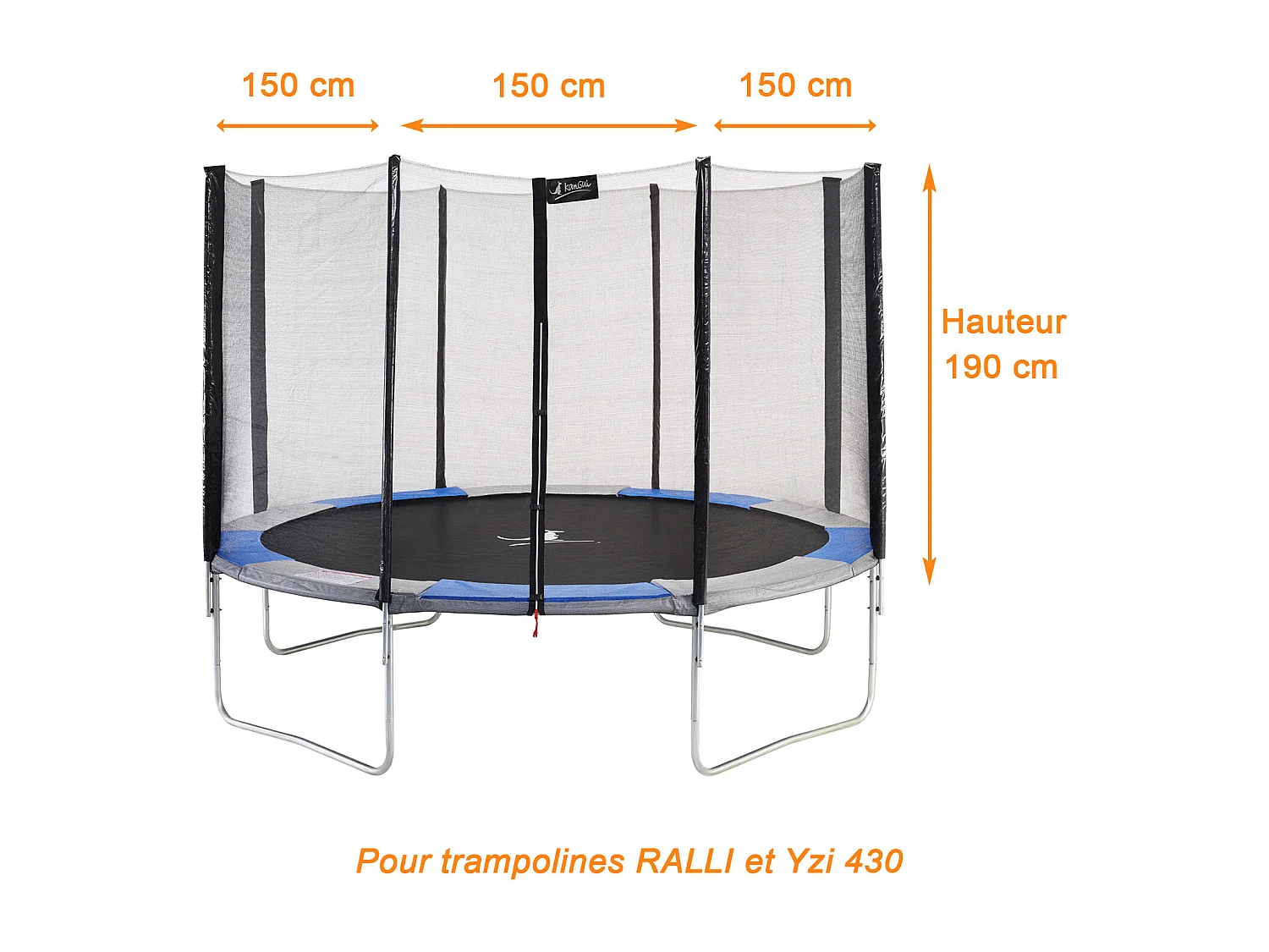 Kangui - Filet de sécurité seul pour trampoline RALLI Ø 430cm