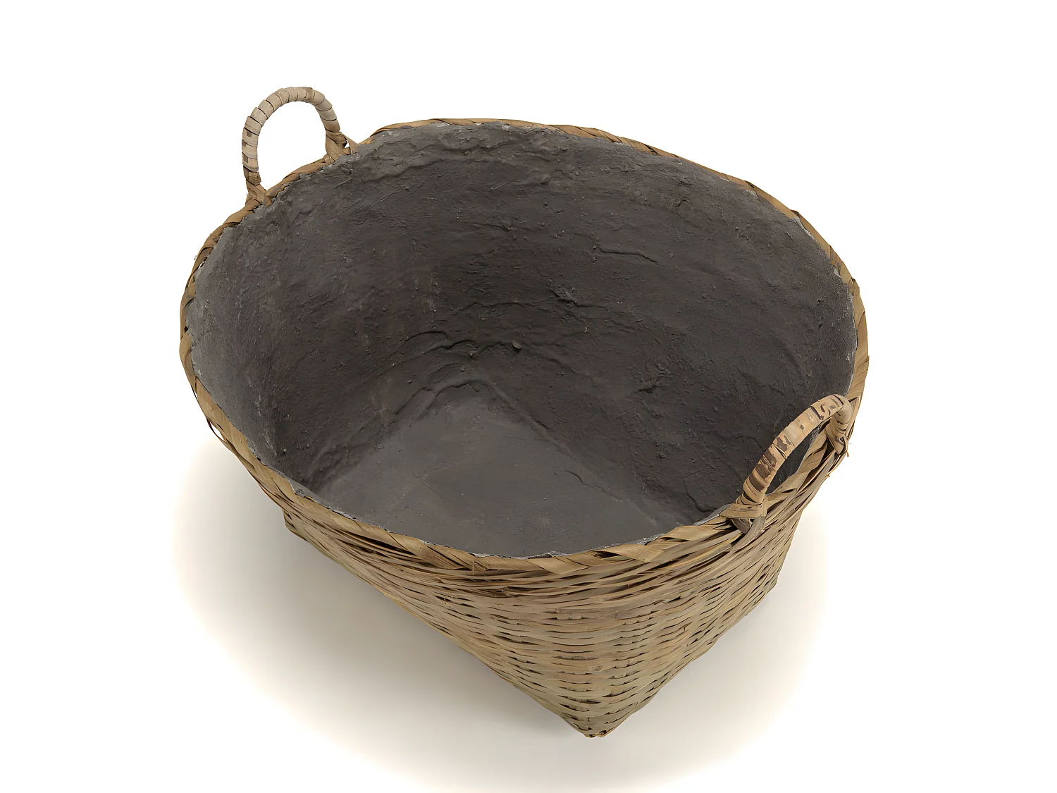 HANS - Pot de fleur ovale 60x53cm en bambou naturel avec anses