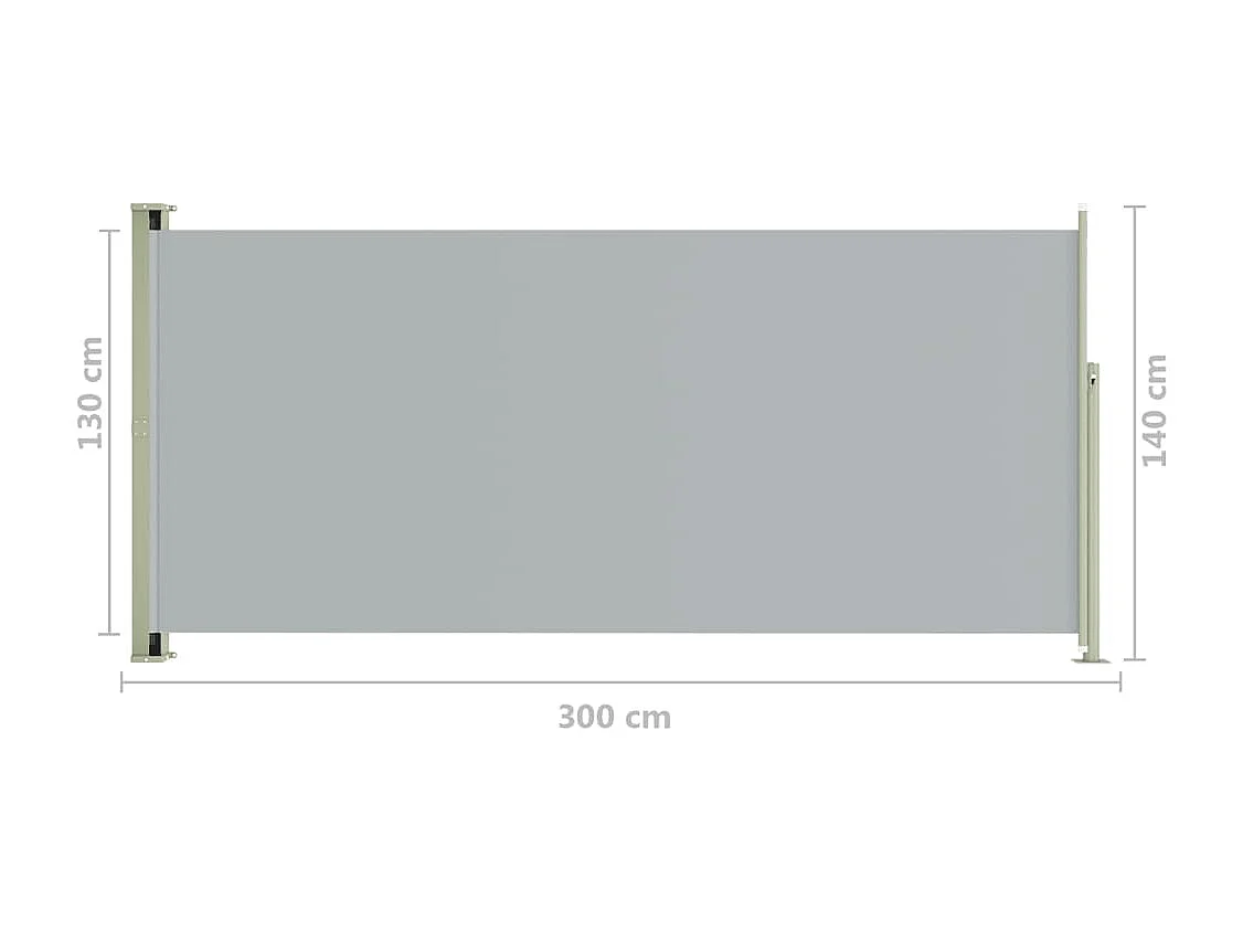 Tela de toldo cortina de privacidade lateral retrátil para pátio jardim terraço varanda tela de proteção visual 140 x 300 cm cinza 02_0007243