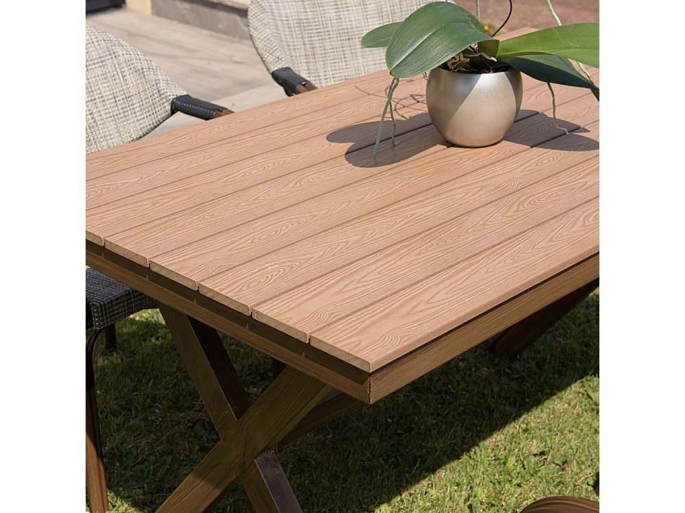 VIANNEY - Table de jardin rectangulaire 4 personnes 140x80cm