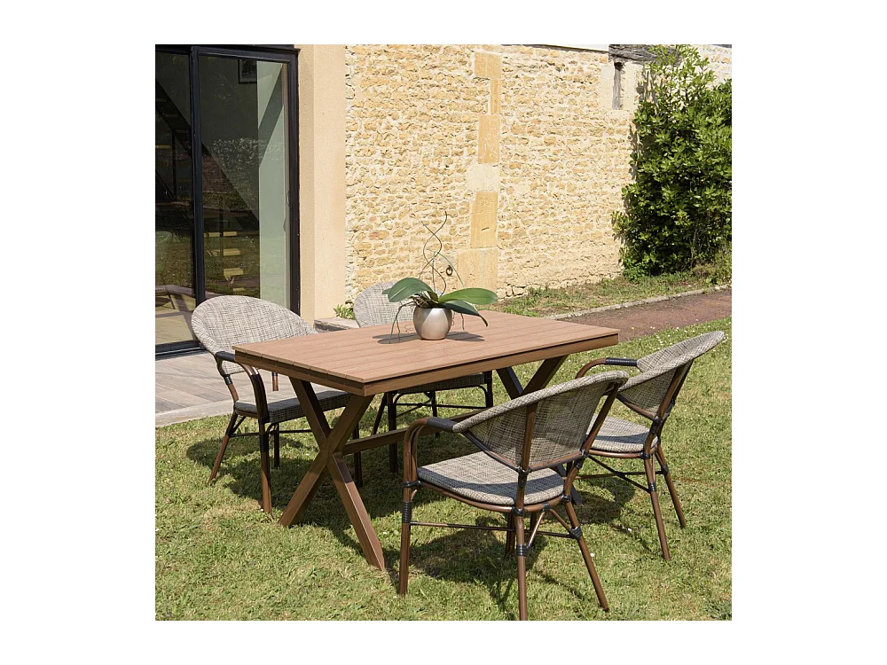 VIANNEY - Table de jardin rectangulaire 4 personnes 140x80cm