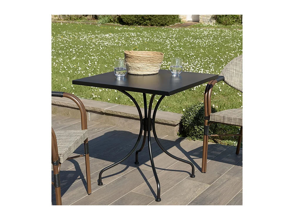 VIANNEY - Table de jardin carrée 2 personnes 70x70cm