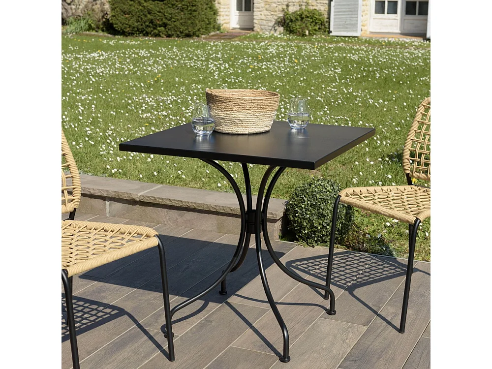 VIANNEY - Table de jardin carrée 2 personnes 70x70cm