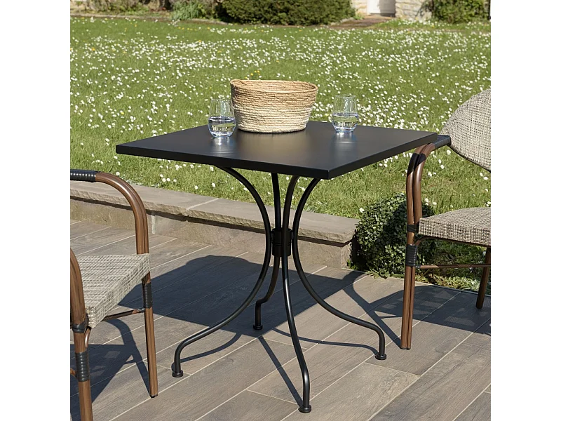 VIANNEY - Table de jardin carrée 2 personnes 70x70cm