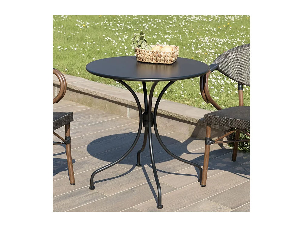 VIANNEY - Table de jardin ronde 2 personnes 70x70cm