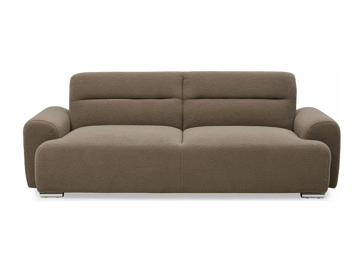 Canapé-lit clic-clac 3 places confort Lucille Tissu bouclette Taupe