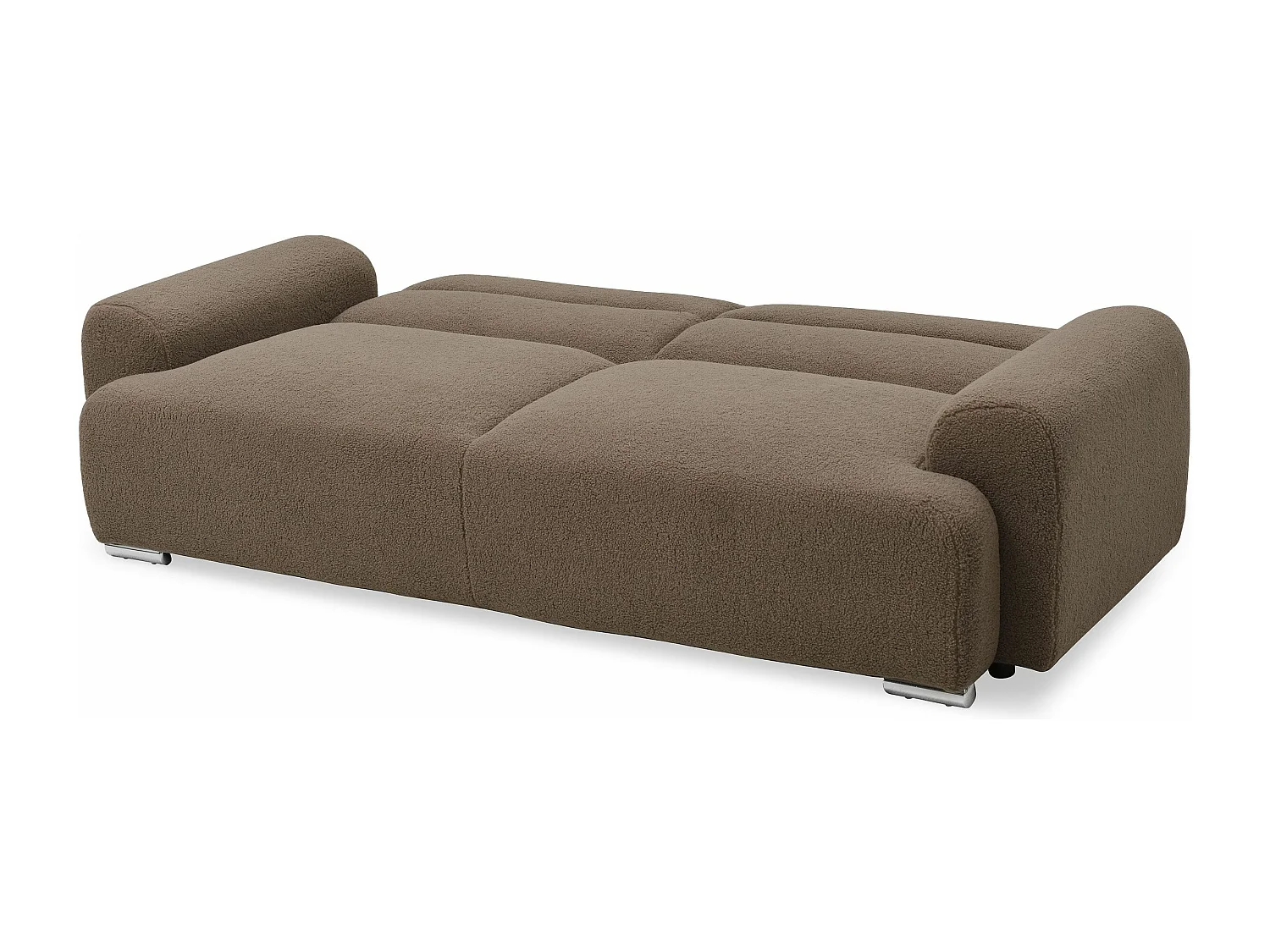Canapé-lit clic-clac 3 places confort Lucille Tissu bouclette Taupe