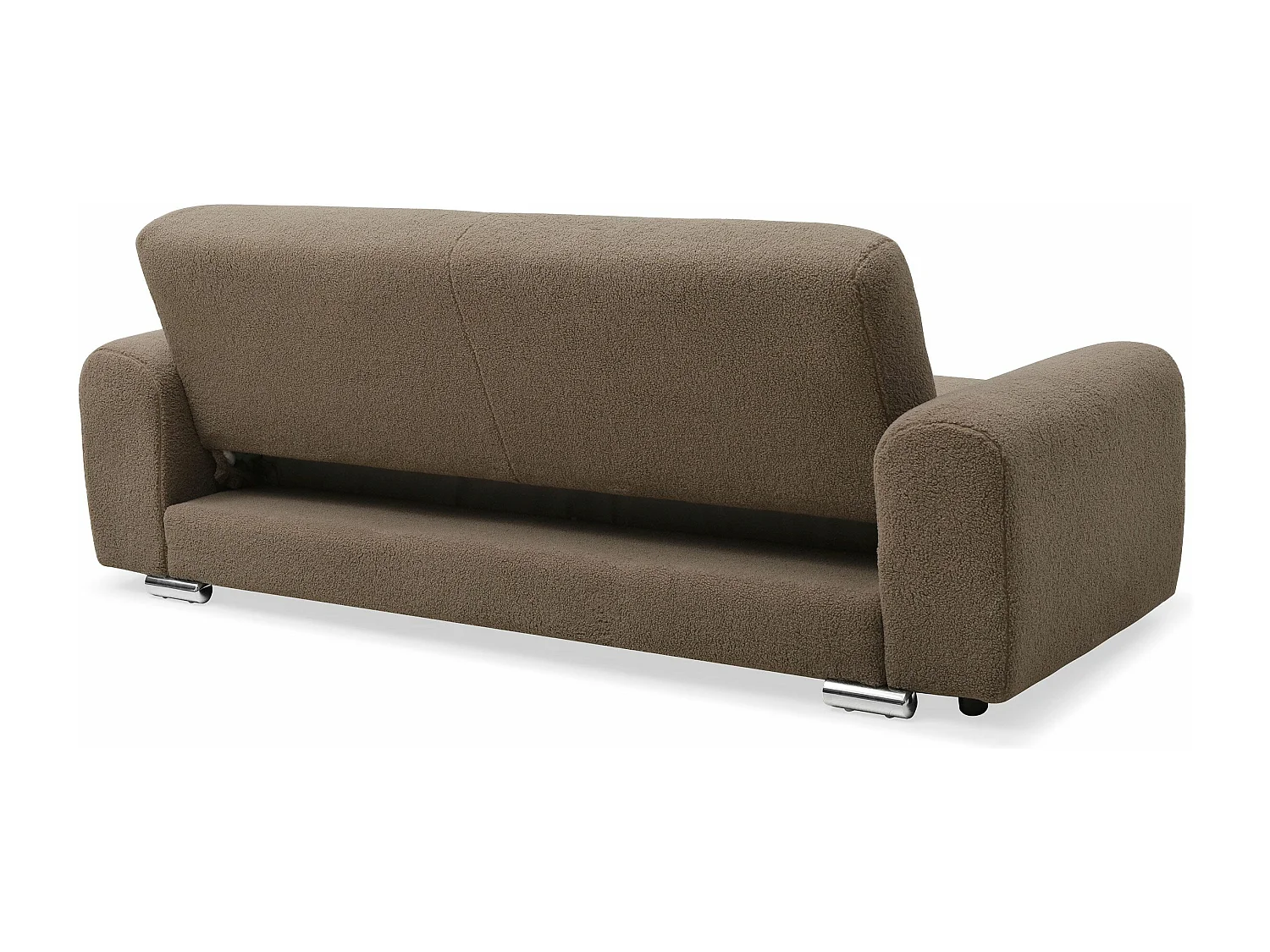 Canapé-lit clic-clac 3 places confort Lucille Tissu bouclette Taupe