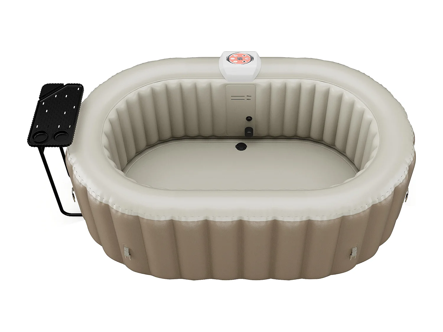 SPA insuflável oval 2 lugares C190 x L120 x A65 cm, 90 jatos de ar, taupe e bege - B-LUCKY