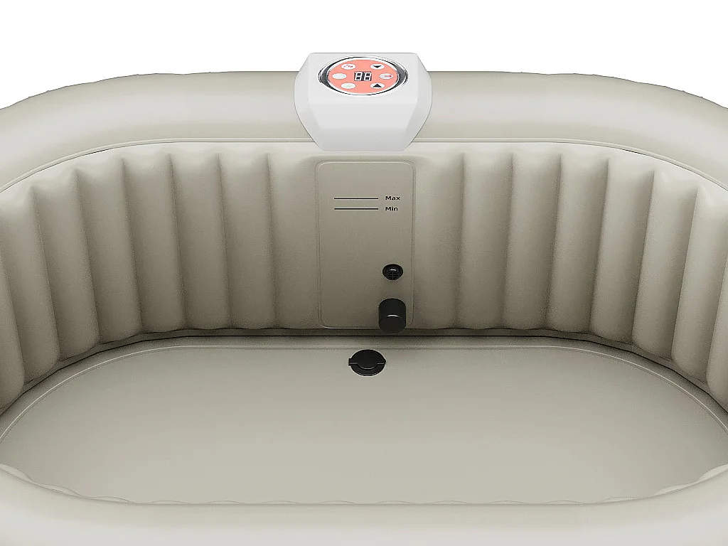 SPA insuflável oval 2 lugares C190 x L120 x A65 cm, 90 jatos de ar, taupe e bege - B-LUCKY
