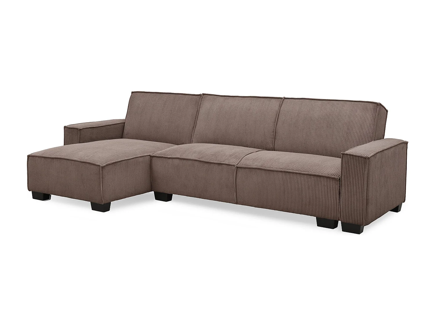 Canapé d'angle réversible et convertible Johnny Velours côtelé Taupe