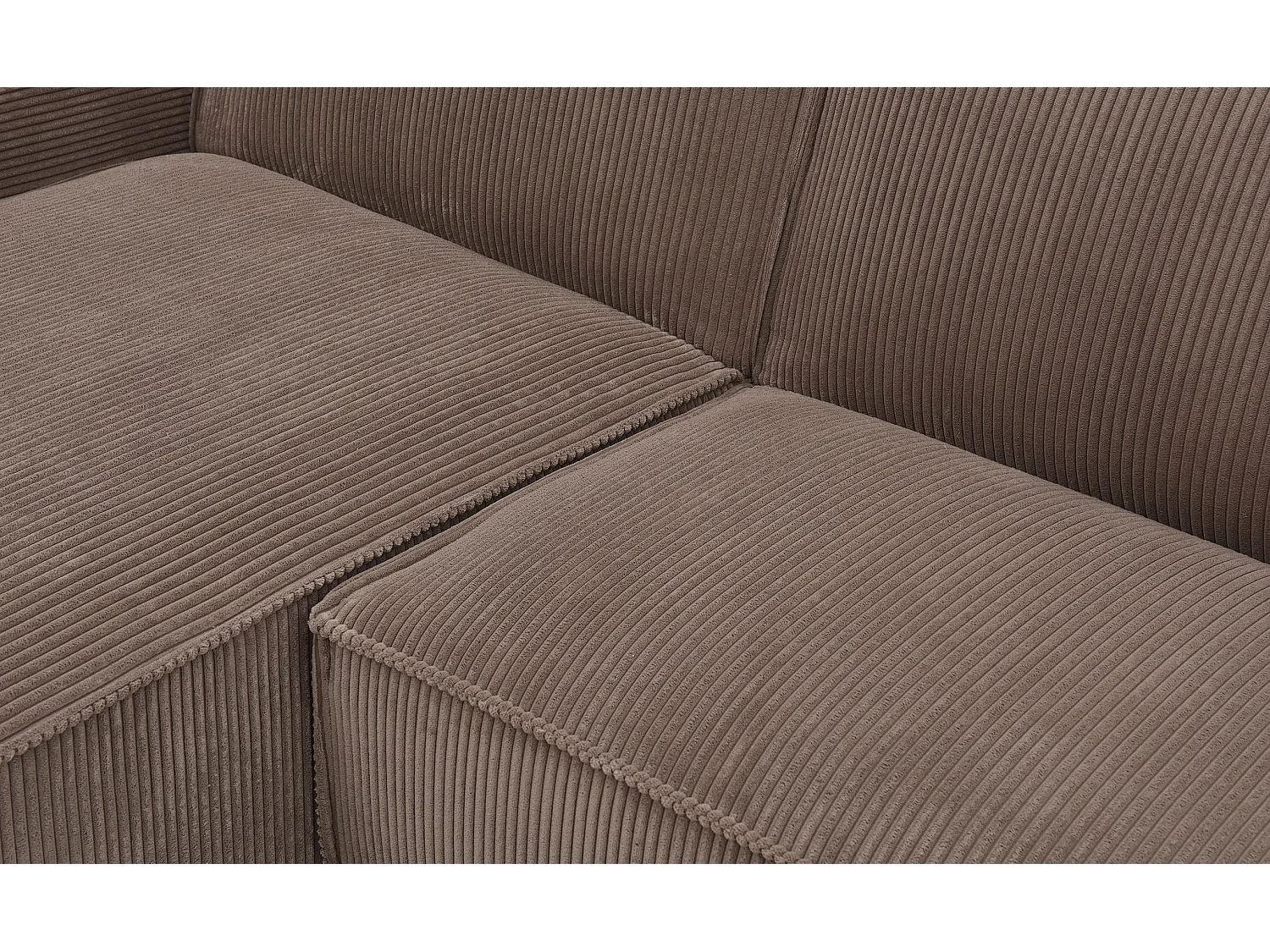 Canapé d'angle réversible et convertible Johnny Velours côtelé Taupe