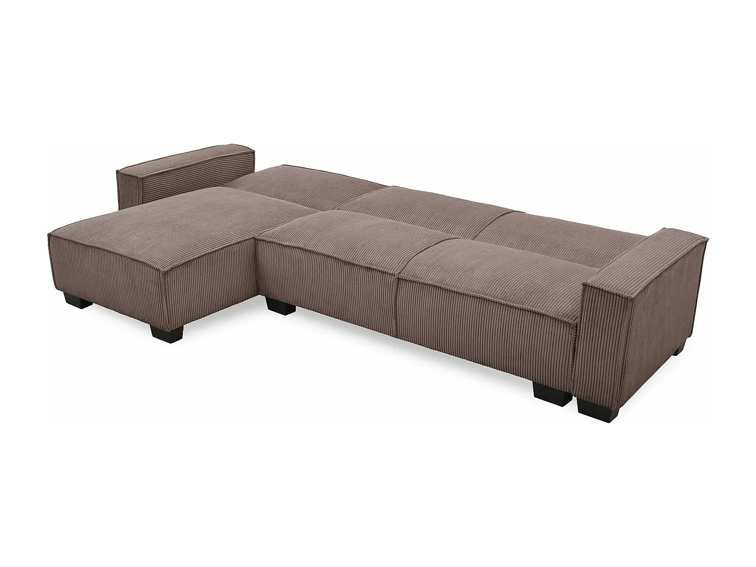 Canapé d'angle réversible et convertible Johnny Velours côtelé Taupe