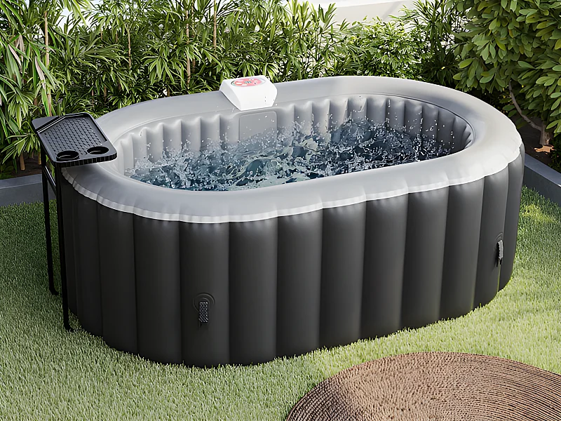 Aufblasbarer Whirlpool - 2 Personen - Schwarz - B-LUCKY