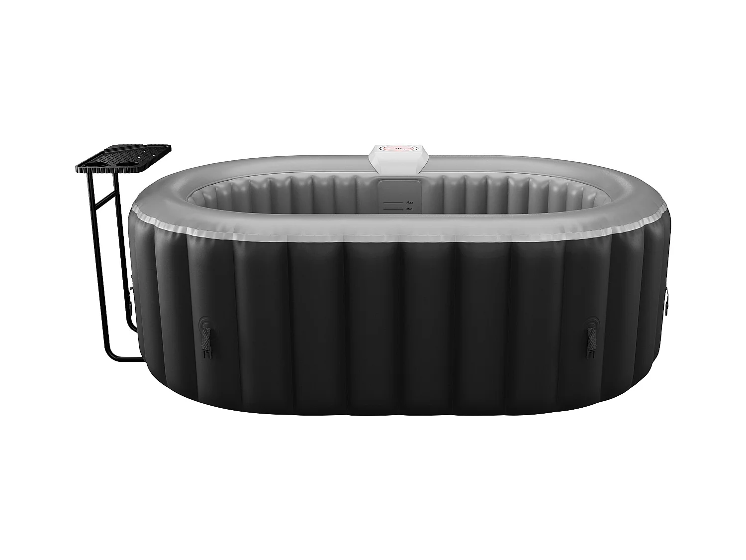 SPA gonflable ovale 2 places - L190 x P120 x H65 cm - 90 buses d'air - Noir - B-LUCKY II