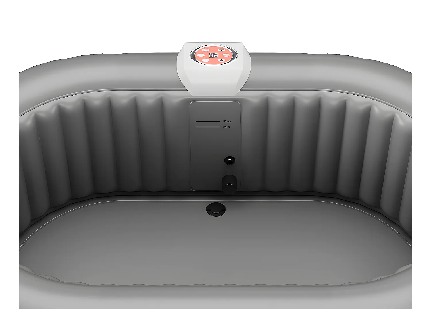 SPA gonflable ovale 2 places - L190 x P120 x H65 cm - 90 buses d'air - Noir - B-LUCKY II