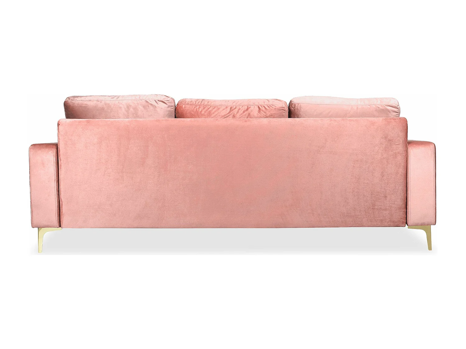 Canapé 3 places moderne pieds dorés Jeriko Velours Rose