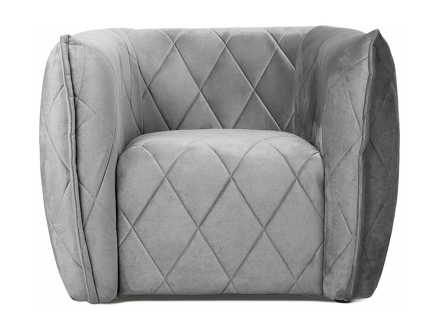 Fauteuil moderne revêtement matelassé Losania Velours Gris
