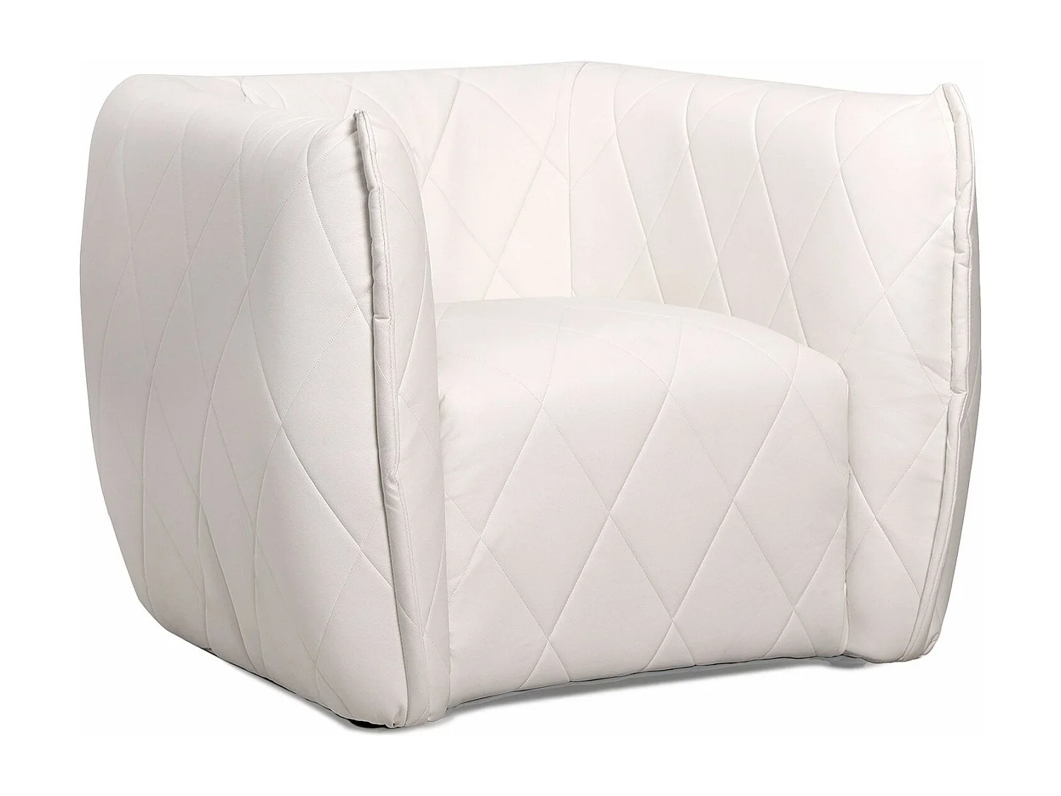 Fauteuil moderne revêtement matelassé Losania Simili Blanc