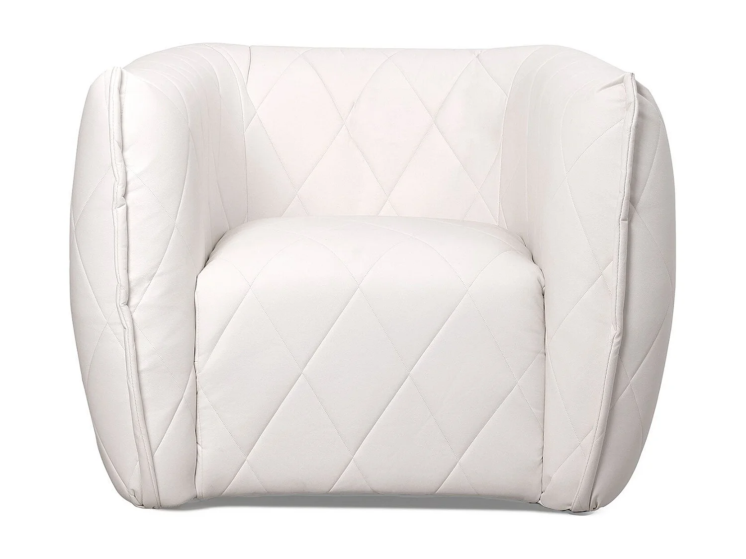 Fauteuil moderne revêtement matelassé Losania Simili Blanc